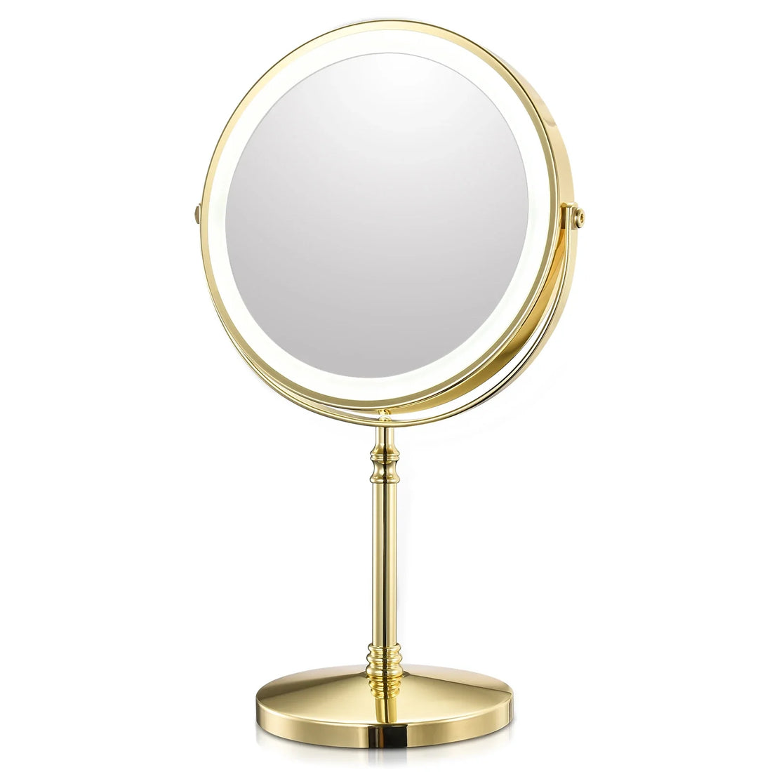 Gold Makeup Mirror With Light USB Charging Magnifying Vanity Mirror