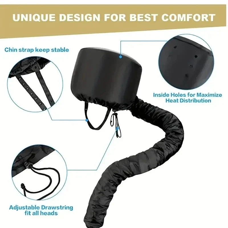 1pc Effortless Home Hair Care - Warm Air Bonnet Cap for Quick Drying
