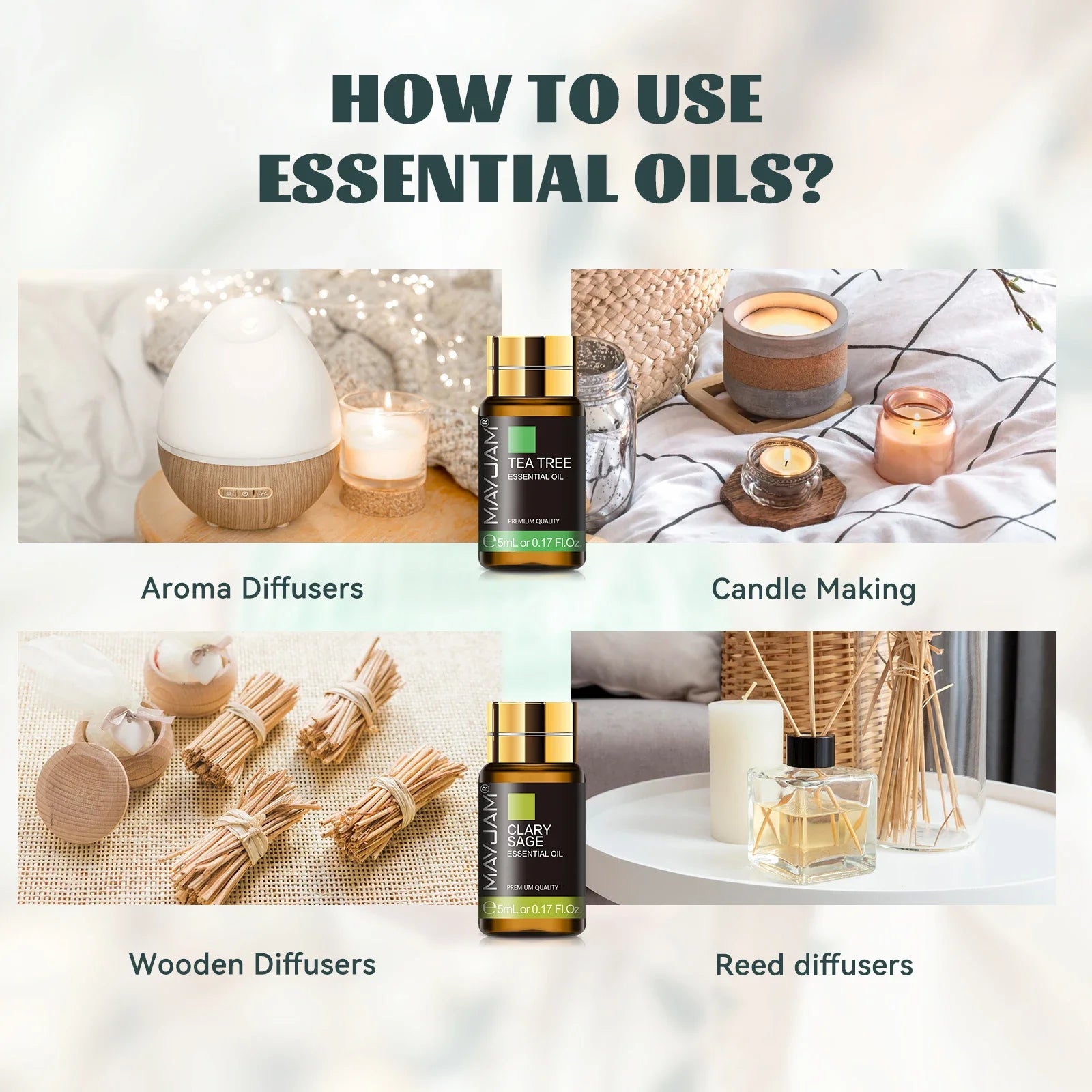 MAYJAM Essential Oils Kit 20PCS 35PCS Lavender Jasmine Vanilla
