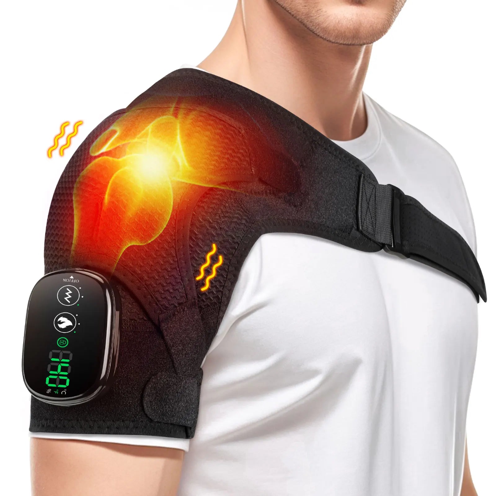 Electric Heating Shoulder Massage Belt Back Shoulder Brace Compress
