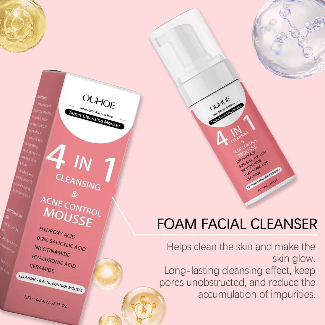 Revitalizing Korean Organic Salicylic Acid Foaming Face Cleanser Oil Control