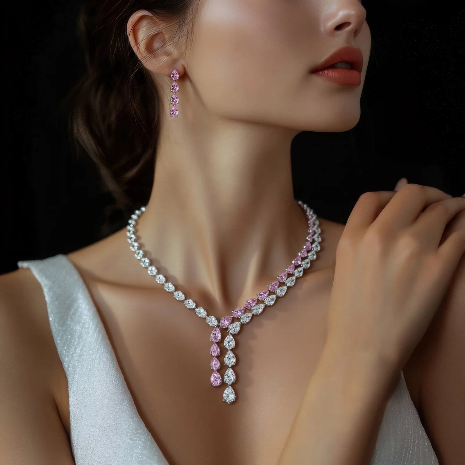 HIBRIDE Clear Best Quality Brilliant Crystal Zircoina Earrings Bridal Jewelry