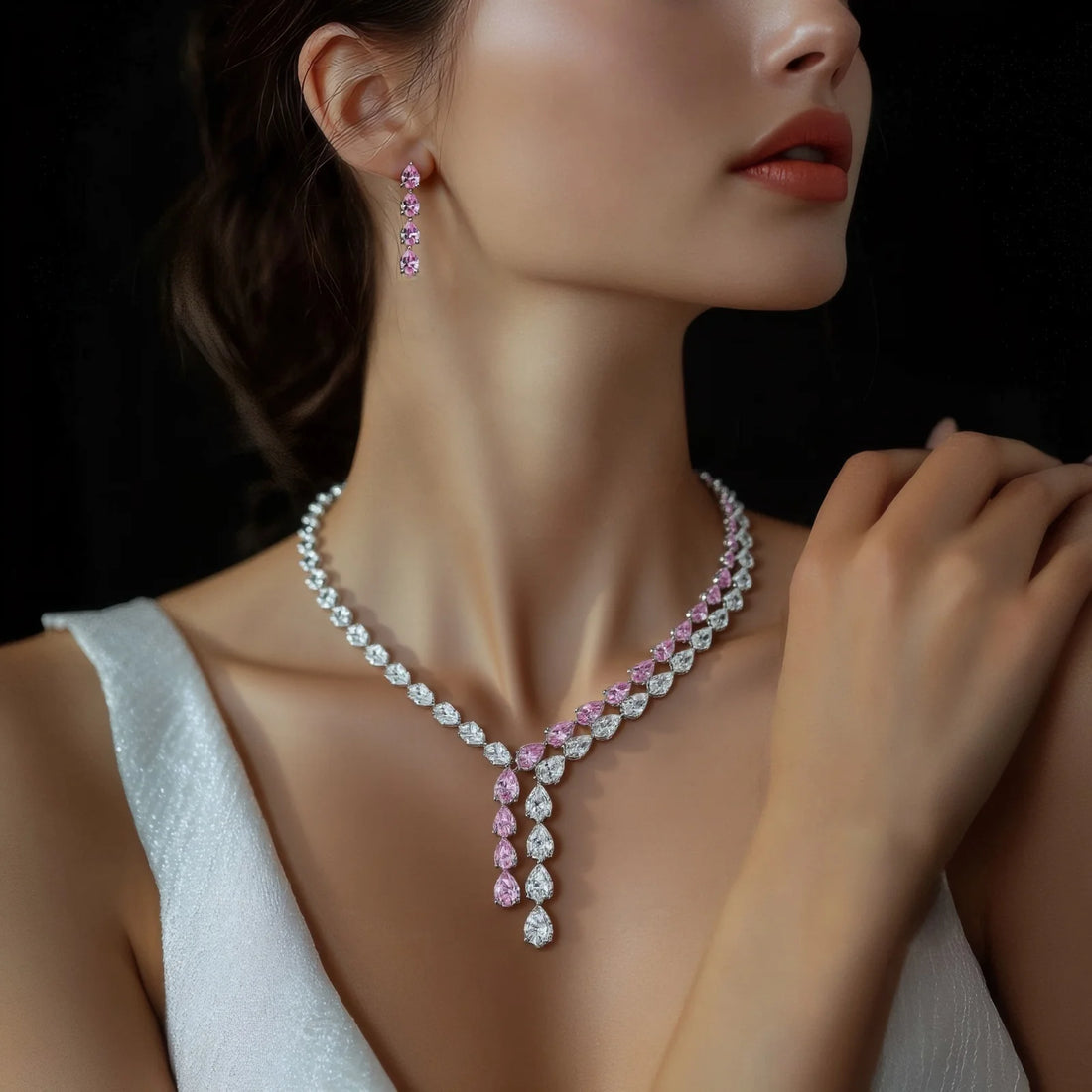 HIBRIDE Clear Best Quality Brilliant Crystal Zircoina Earrings Bridal Jewelry
