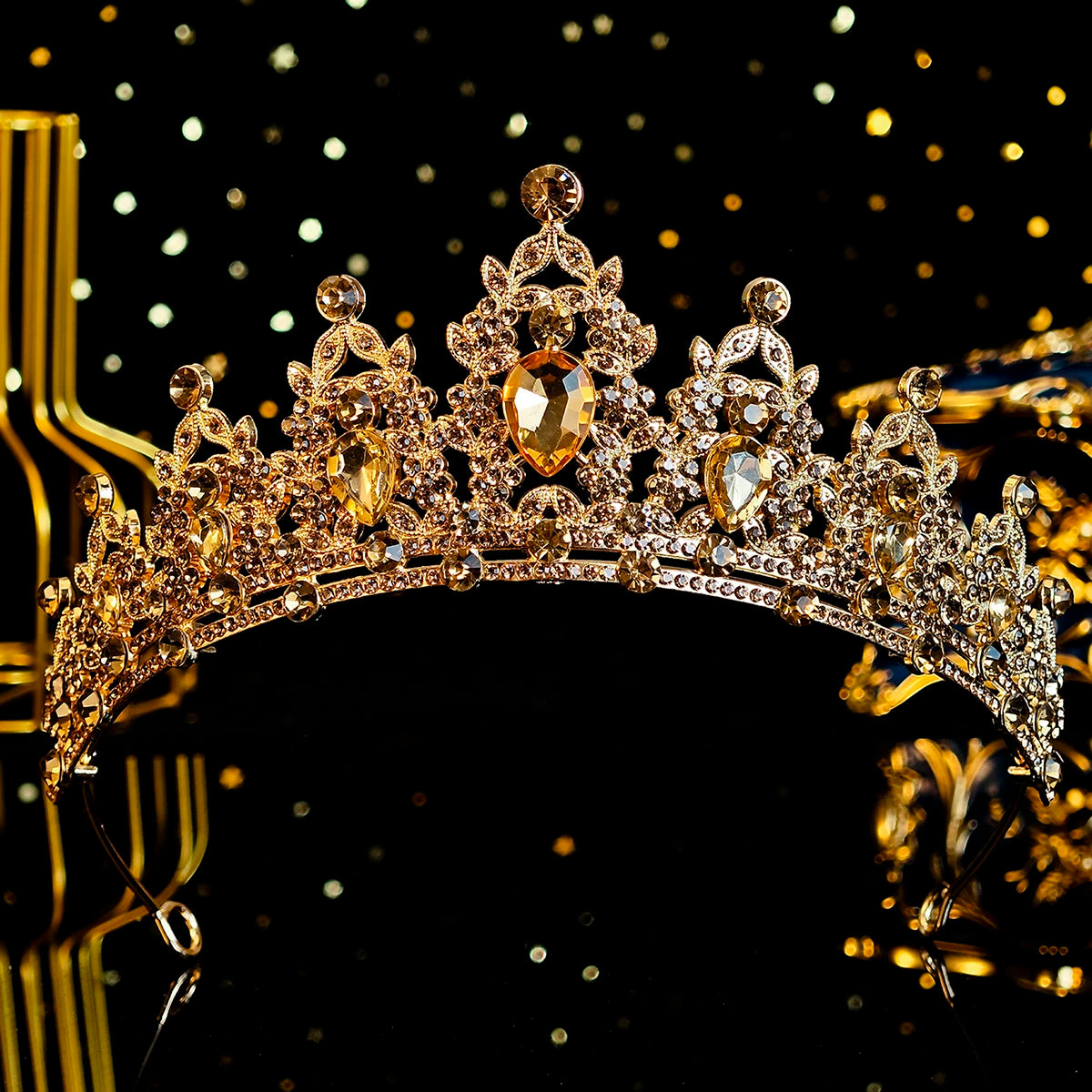 Green Crown Crystal Birthday Tiara Girl's Headpiece Wedding Princess Gifts