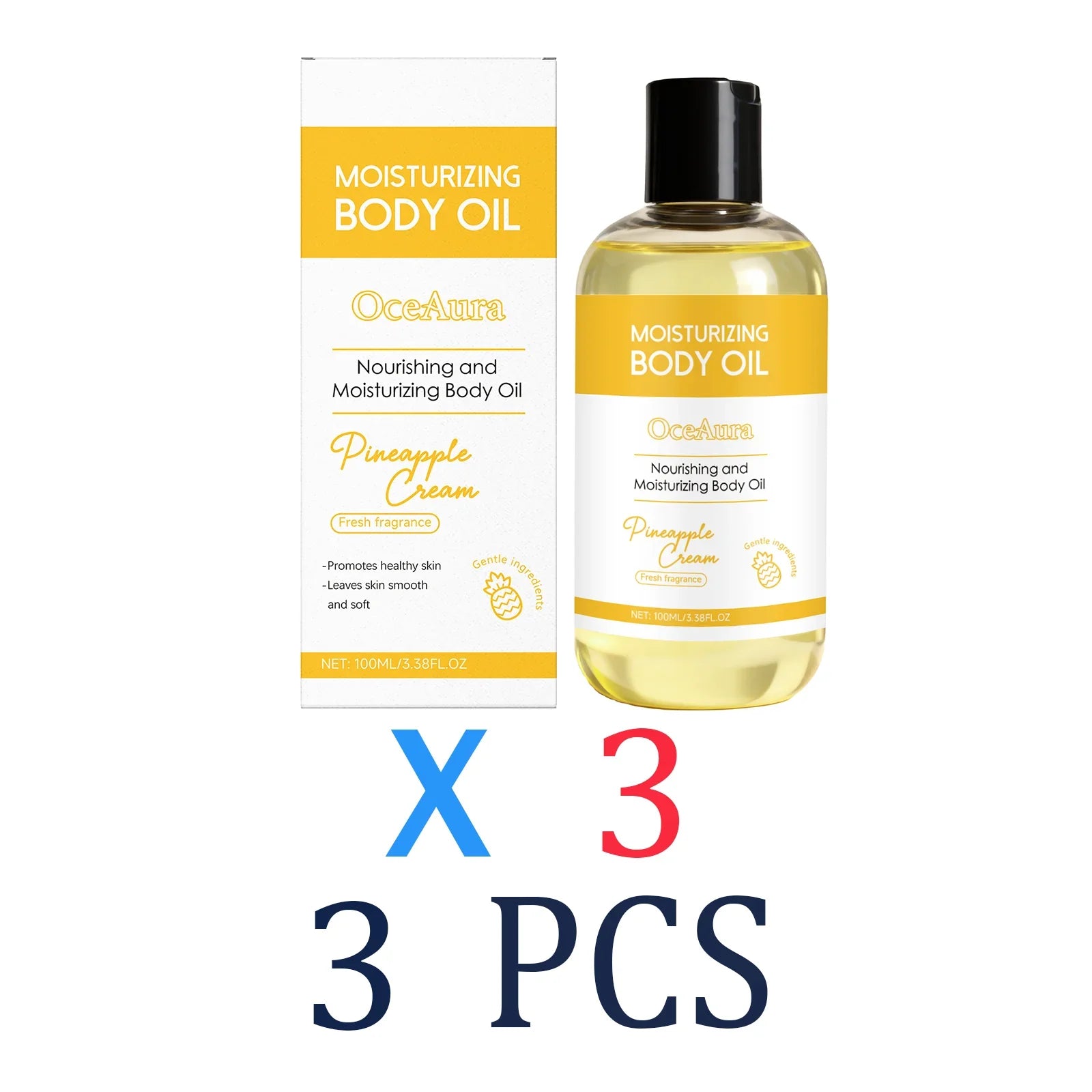 Pineapple Cream Body Oil Tropical Hydrating Dry Skin Treatment