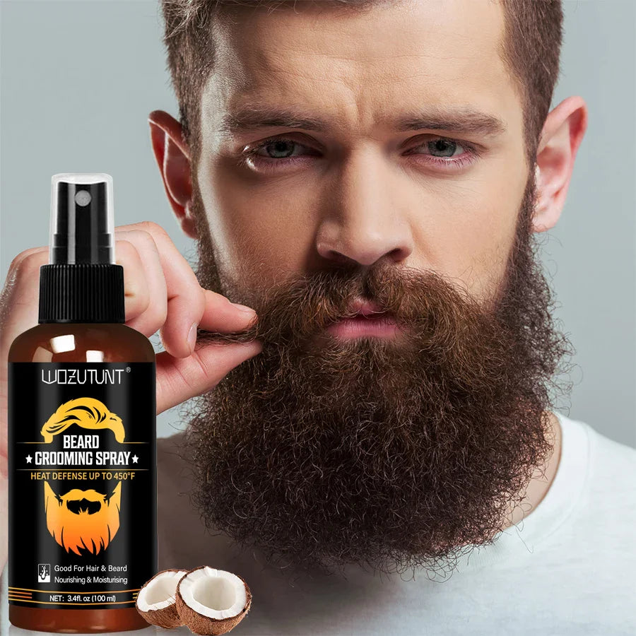 Beard Grooming Spray Facial Hair Beard Heat Protection Spray Protect Beard