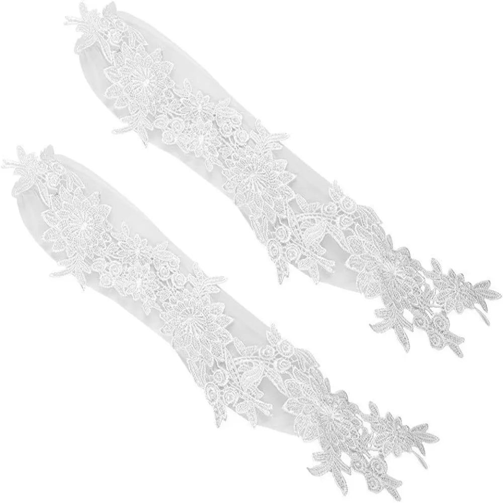 Fashion Fingerless Bridal Gloves Flower Embroidered Cosplay Gloves Lace