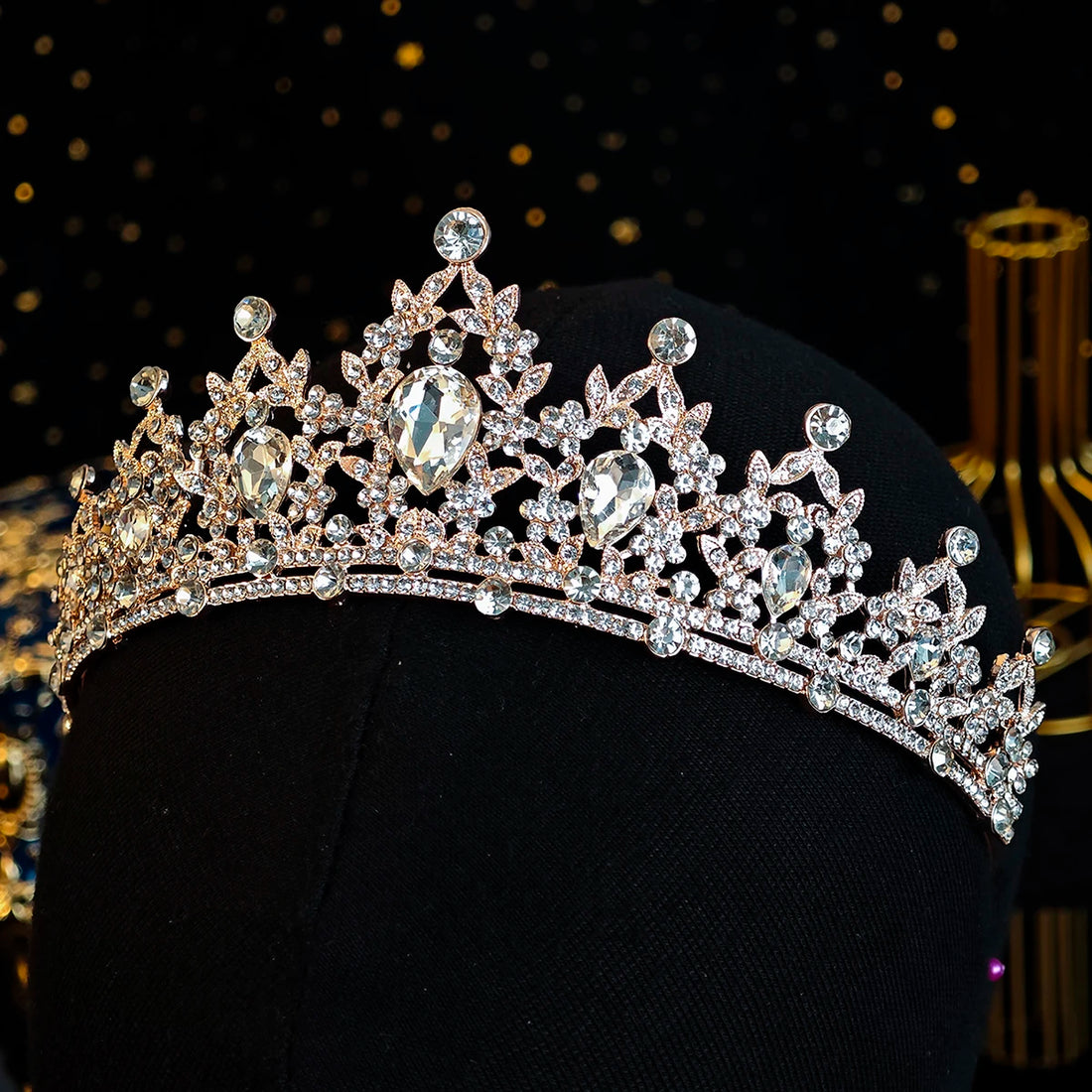 Green Crown Crystal Birthday Tiara Girl's Headpiece Wedding Princess Gifts