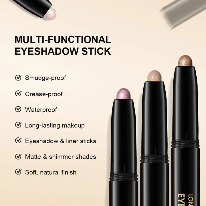 12 Colors Eyeshadow Pencil Stick Shimmer And Matte Waterproof Glitter