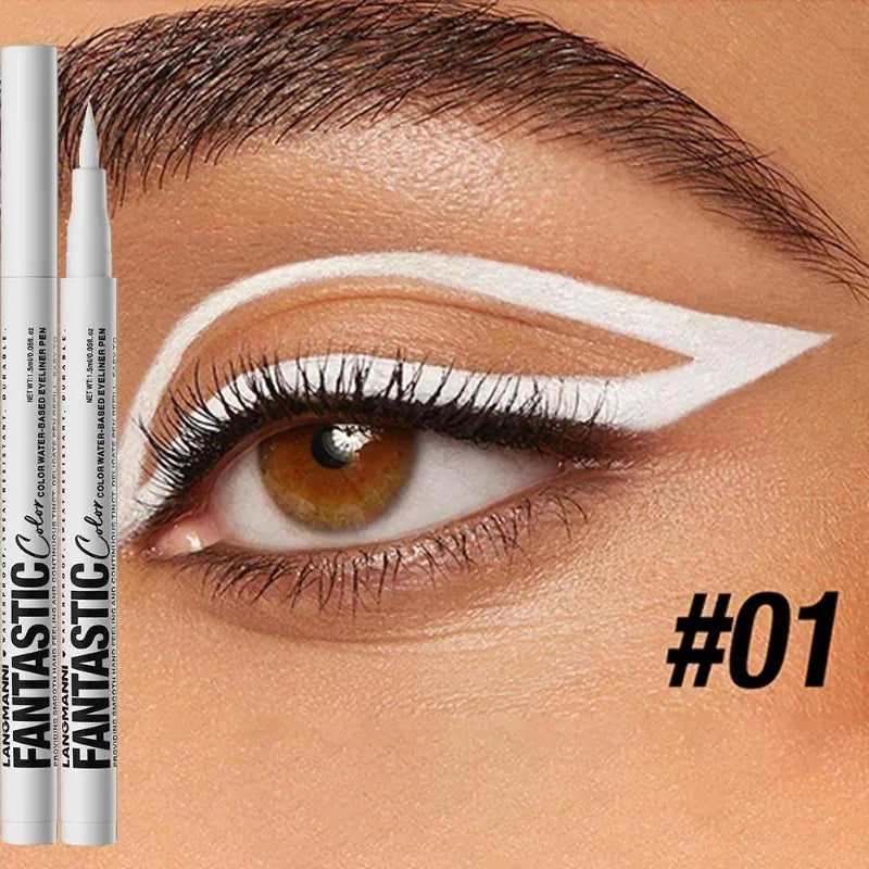 Matte Dark Red Eye Liner Makeup White Liquid Eyeliner Quick-Drying Pencil