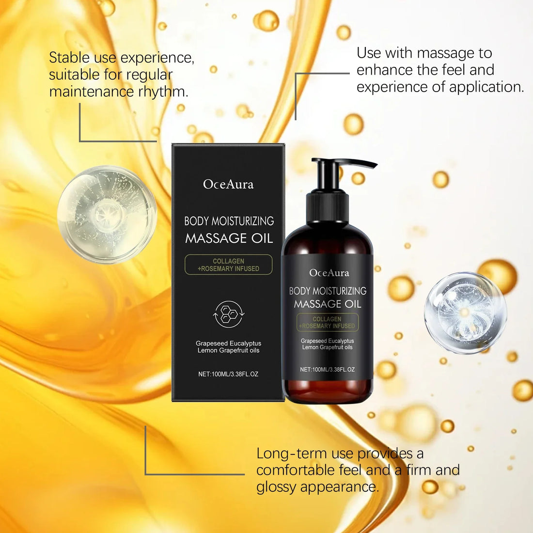Collagen Lifting Body Oil Rosemary Fragrance Firming Massage Oil