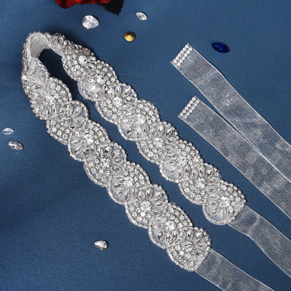 Rhinestone Bridal Belt for Wedding Dress Accessories Silver Color  Gift